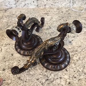 Two Home Interiors scone,  candles holders